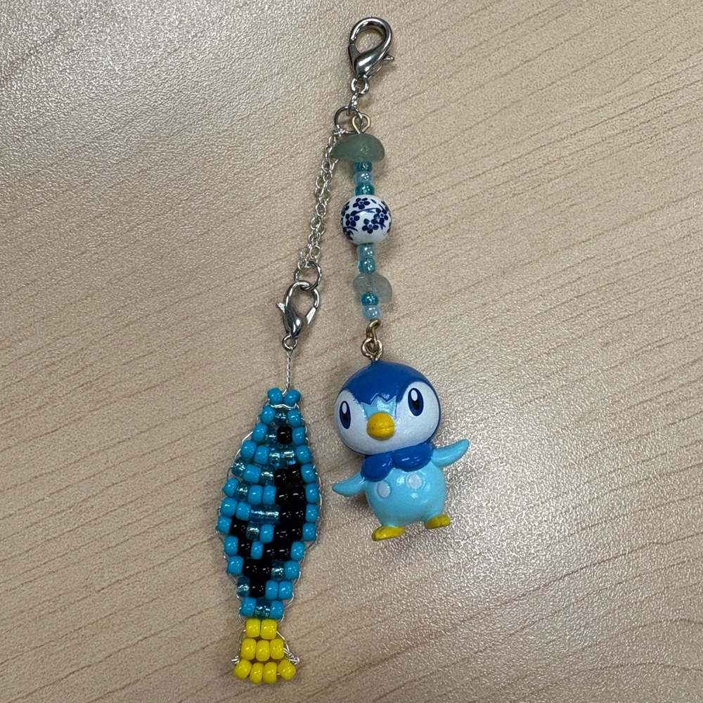 POKEMON *PIPLUP* Custom Handmade Bag Charm Keychain!
